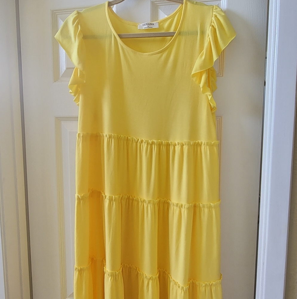 Yellow dress.